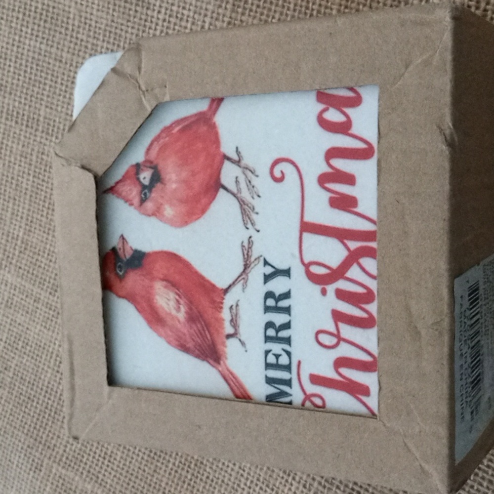 New Set of 4 Holiday Christmas Stone Coasters